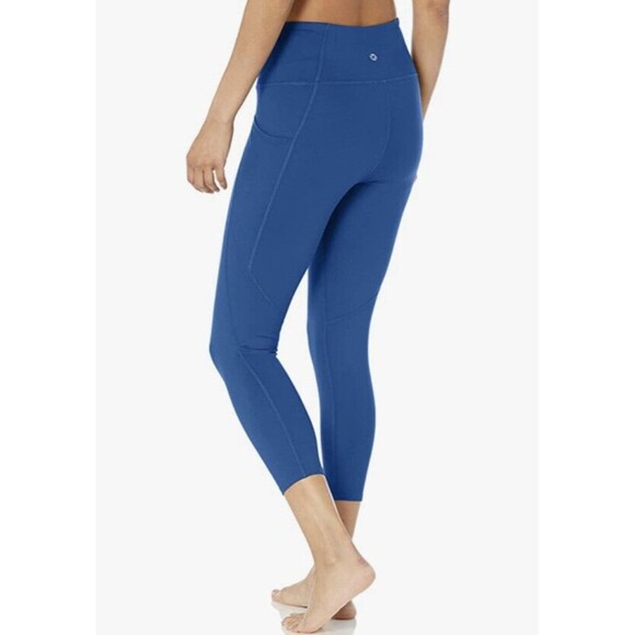 Women Leggings Large High Waist Side Pockets All Day Comfort Navy Blue New - Picture 4 of 16